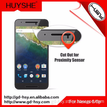 HUYSHE hot selling 9h hardness tempered glass screen protector for nexus 6p